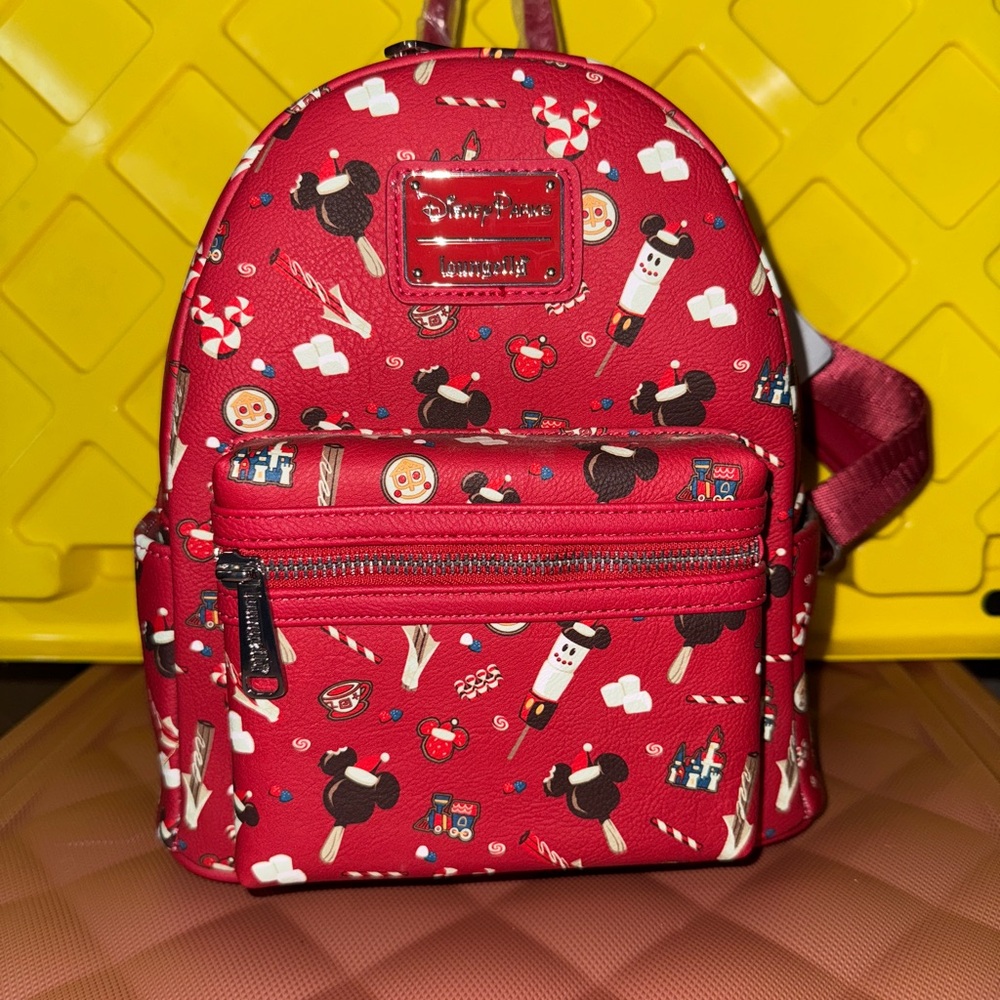 Loungefly Red and Black disney parks snack mini Backpack